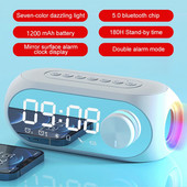Vezeték nélküli Bluetooth hangszóró Ébresztőóra Home Room Decora Ébresztőóra LED kijelzővel Okos Bluetooth hangszóró FM rádió óra