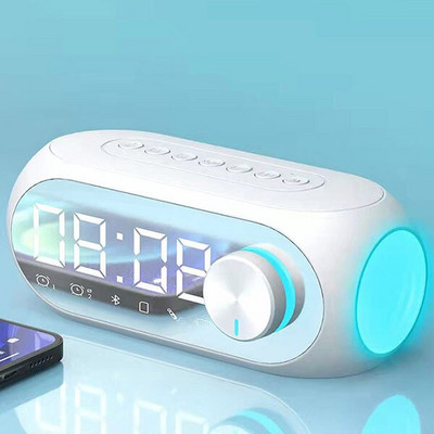 Vezeték nélküli Bluetooth hangszóró Ébresztőóra Home Room Decora Ébresztőóra LED kijelzővel Okos Bluetooth hangszóró FM rádió óra