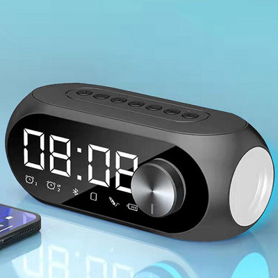 Vezeték nélküli Bluetooth hangszóró Ébresztőóra Home Room Decora Ébresztőóra LED kijelzővel Okos Bluetooth hangszóró FM rádió óra