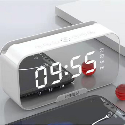 Vezeték nélküli Bluetooth hangszóró Ébresztőóra Home Room Decora Ébresztőóra LED kijelzővel Okos Bluetooth hangszóró FM rádió óra