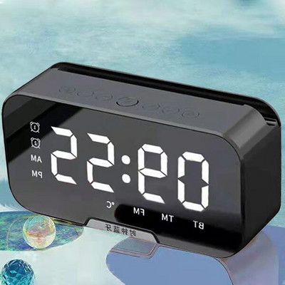 Vezeték nélküli Bluetooth hangszóró Ébresztőóra Home Room Decora Ébresztőóra LED kijelzővel Okos Bluetooth hangszóró FM rádió óra