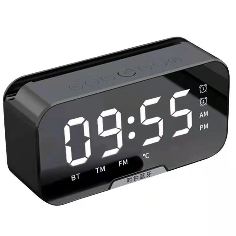 Vezeték nélküli Bluetooth hangszóró Ébresztőóra Home Room Decora Ébresztőóra LED kijelzővel Okos Bluetooth hangszóró FM rádió óra