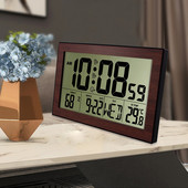 Többfunkciós falióra nagy LCD kijelzős Digitális ébresztőóra hőmérővel Higrométerrel Faliórák Otthoni irodai dekoráció