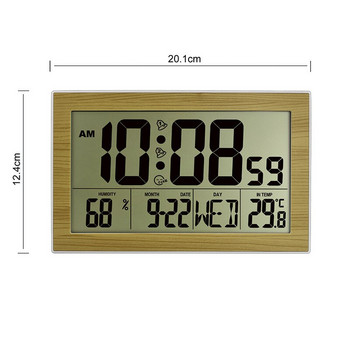Πολυλειτουργικό ρολόι τοίχου Μεγάλη οθόνη LCD Ψηφιακό Ξυπνητήρι με Θερμόμετρο Υγρόμετρο Ρολόγια τοίχου Διακόσμηση γραφείου σπιτιού