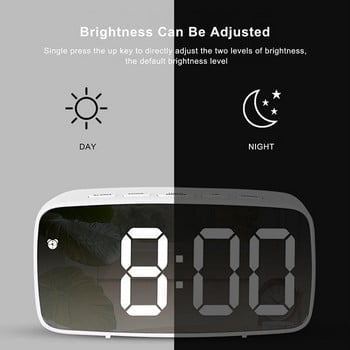 Καθρέφτης LED Ξυπνητήρι LED Ψηφιακό ρολόι Φωνητικός έλεγχος Αναβολή ώρας Εμφάνιση θερμοκρασίας Νυχτερινή λειτουργία Reloj Despertador Digital