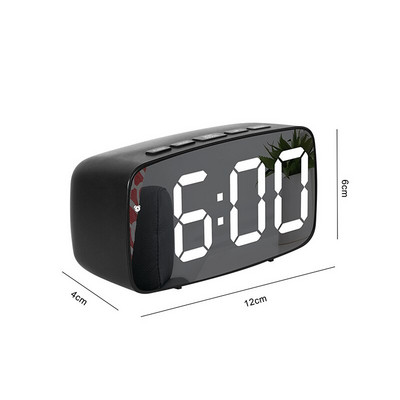 Tükör LED ébresztőóra LED digitális óra Hangvezérlés Szundi idő Hőmérséklet kijelzés Éjszakai mód Reloj Despertador Digital