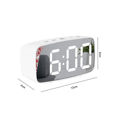 Tükör LED ébresztőóra LED digitális óra Hangvezérlés Szundi idő Hőmérséklet kijelzés Éjszakai mód Reloj Despertador Digital