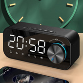 Új Bluetooth-kompatibilis 5.0 digitális ébresztőóra LED intelligens vezeték nélküli gombos zenelejátszó hangszóró elektronikus óra otthoni dekorációhoz
