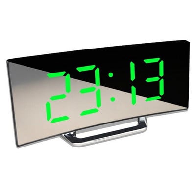 Elektronikus ébresztőóra Zajmentes kialakítás Digitális LED nagy kijelzős tükör Kikapcsolás memória funkció AAA Nem elemes világító óra
