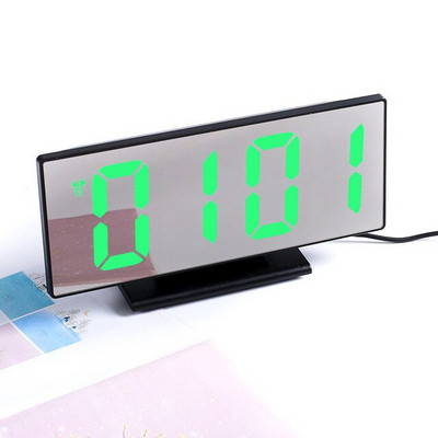 Elektronikus ébresztőóra Zajmentes kialakítás Digitális LED nagy kijelzős tükör Kikapcsolás memória funkció AAA Nem elemes világító óra