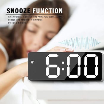Ξυπνητήρι Led Display Digital Mirror Ρολόι Ξυπνητήρι Μπαταρία Ξυπνητήρι Διπλής Χρήσης Κατάλληλο για Ρολόι Γραφείου Υπνοδωματίου