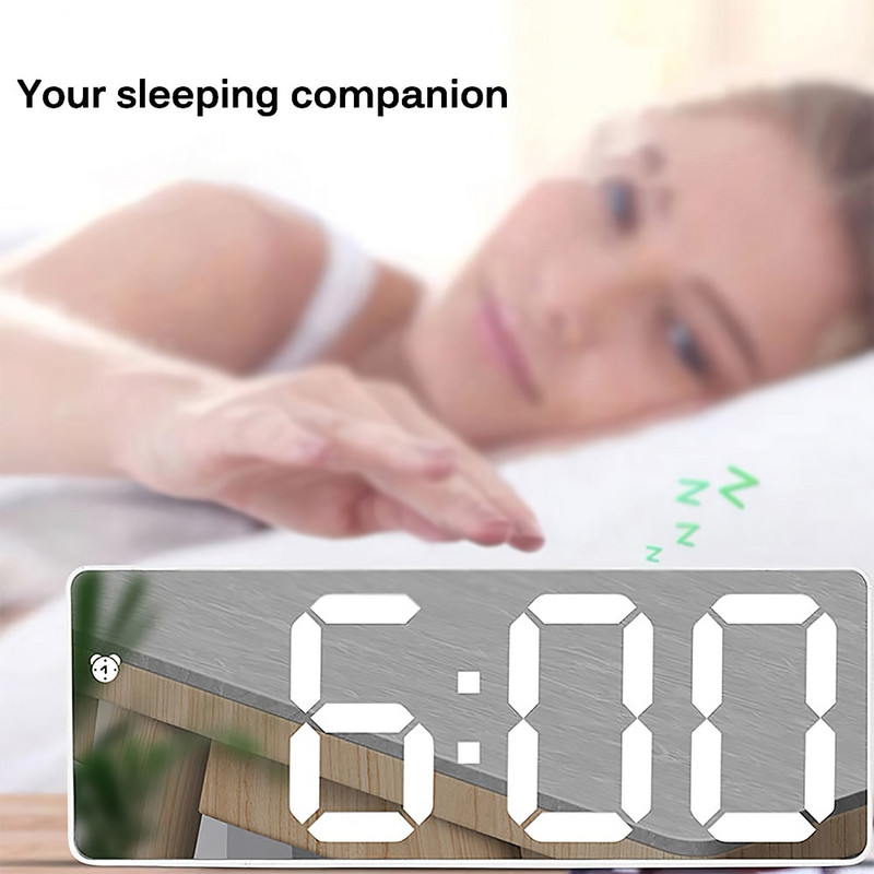 Ξυπνητήρι Led Display Digital Mirror Ρολόι Ξυπνητήρι Μπαταρία Ξυπνητήρι Διπλής Χρήσης Κατάλληλο για Ρολόι Γραφείου Υπνοδωματίου