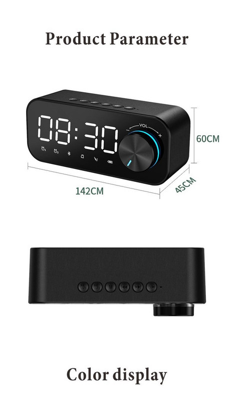 1db Bluetooth ébresztőóra LED tükör digitális ébresztőóra vezeték nélküli Bluetooth hangszóró MP3 FM rádió ébresztő digitális óra lakberendezés