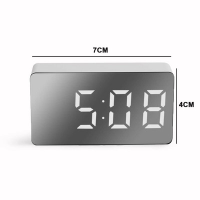 Oglindă LED MINI ceas cu alarmă digitală ceas cu amânare ceas de masă trezire sunet calendar ceasuri electronice de birou reglabile trebuie să funcționeze prin USB