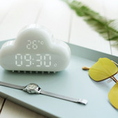 C2 felhő ébresztőóra gyerek lámpa LED asztali hangvezérlés digitális Despertador USB tápellátású elektronikus asztali órák Ébresztőóra