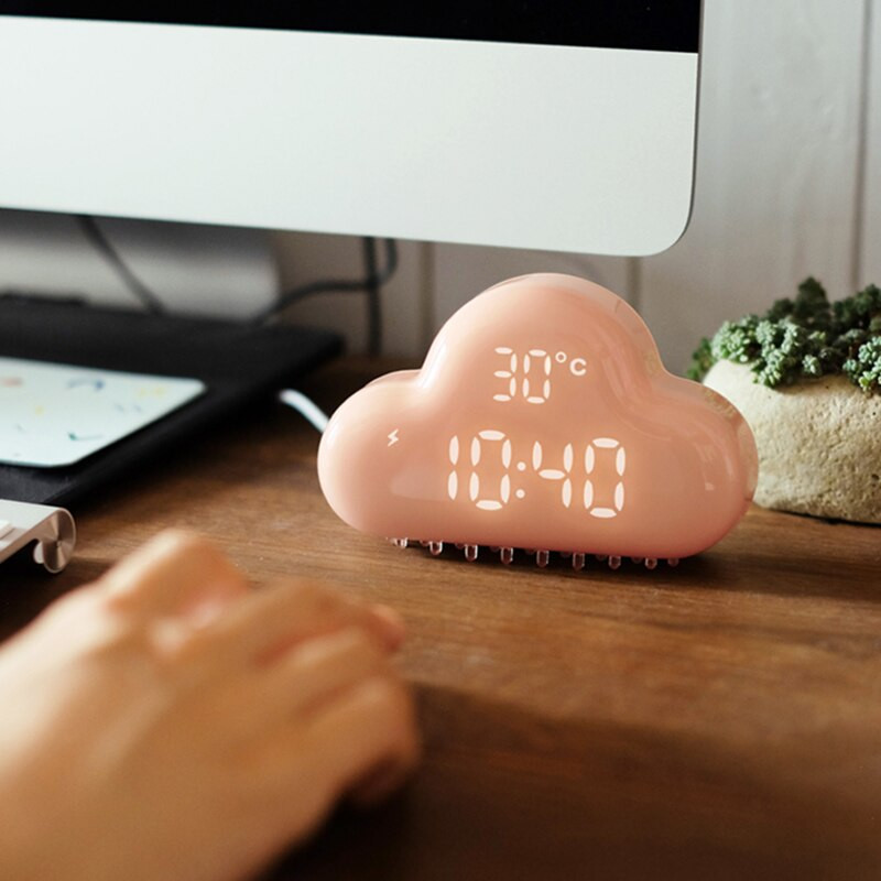 C2 felhő ébresztőóra gyerek lámpa LED asztali hangvezérlés digitális Despertador USB tápellátású elektronikus asztali órák Ébresztőóra
