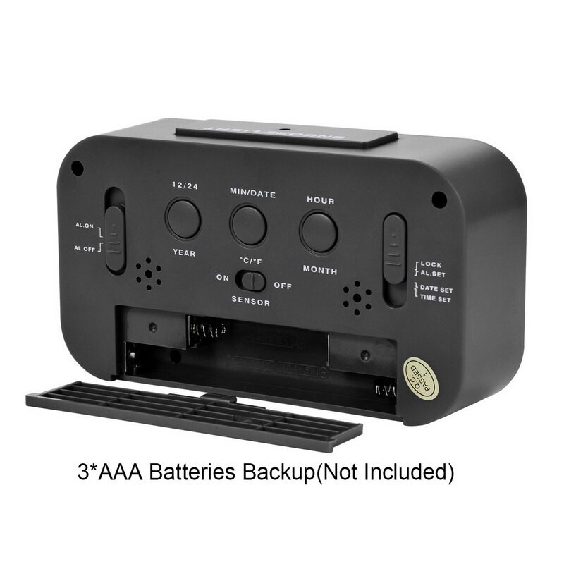 Ceas cu alarmă digitală Led Ecran cu alarmă digitală electronică Ceas de birou pentru biroul acasă Iluminare din spate a biroului Amânare Mute Date Calendar