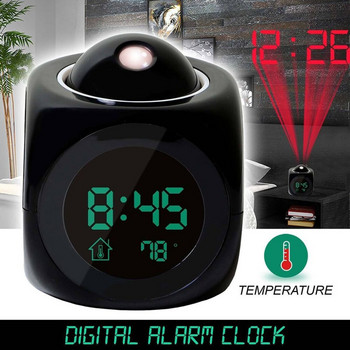 Σπίτι Προβολή Ξυπνητήρι Μεγάλη προβολή Ώρα Ημερομηνία Θερμοκρασία Προβολέας Ψηφιακό Πολύχρωμο Επιτραπέζιο Ρολόι οπίσθιου φωτισμού Ψηφιακό Ρολόι