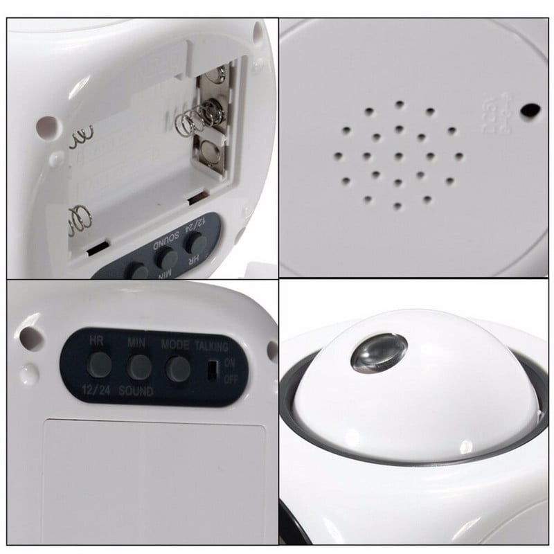 Ceas cu alarmă proiectat acasă Afișaj mare Ora Data Temperatură Proiector Digital Colorat Iluminare din spate Ceas de masă Ceas digital