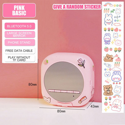 Kawaii óra Bluetooth hangszóró vezeték nélküli sztereó diák mini szundi óra ébresztő asztali dísz lány szív hordozható mélynyomó