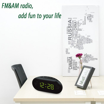 2022 Νέο AC 220v/ 50hz Ρολόι AM/FM LED Ηλεκτρονικό επιτραπέζιο ξυπνητήρι Ψηφιακό επιτραπέζιο ραδιόφωνο Δώρο Αναλώσιμα οικιακού γραφείου Βύσμα ΕΕ