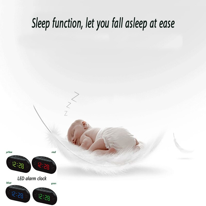 2022 Nou AC 220v/50hz AM/FM Ceas LED Ceas cu alarmă electronică de birou Ceas cu alarmă de masă digitală Radio Cadou Rechizite pentru birou acasă Priza UE