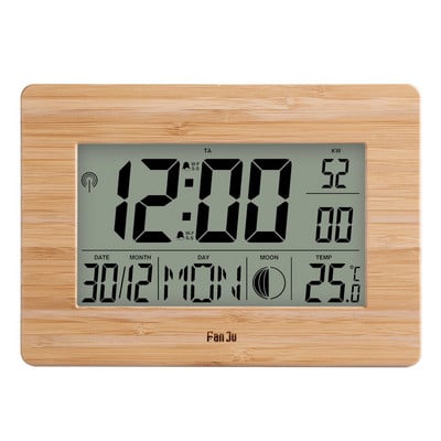 FanJu FJ3530 Ceas digital de perete LCD Alarma Dimensiune mare Număr Multifuncțional Temperatura Ceasuri de masă Termometru de noptieră Ceas mare