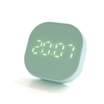 Τετράγωνο μικρό ξυπνητήρι Φωτεινό σίγαση LED Πολυλειτουργικό ψηφιακό ρολόι Φωτεινό Ηλεκτρονικό επιτραπέζιο ψηφιακά επιτραπέζια ρολόγια 3 χρωμάτων