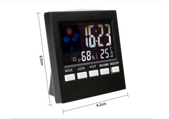 Επιτραπέζιο ξυπνητήρι LCD πολλαπλών λειτουργιών Ψηφιακό φωνητικό ρολόι οπίσθιου φωτισμού Ημερομηνία Ημερολόγιο Θερμόμετρο Ένδειξη υγρασίας 12/24 ωρών