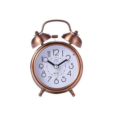 3 hüvelykes klasszikus ébresztőóra Vintage retro, csendes mutatós órák Hangos ébresztőóra kettős csengő éjszakai világítással, éjjeli hálószoba