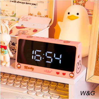 Χαριτωμένο Ξυπνητήρι Kawaii με αυτοκόλλητο Επιτραπέζιο Ψηφιακό ρολόι Led Διακοσμητικό γραφείου για παιδιά Κοριτσάκι Διακόσμηση τραπεζιού κρεβατοκάμαρας Παιδικό μίνι δώρο