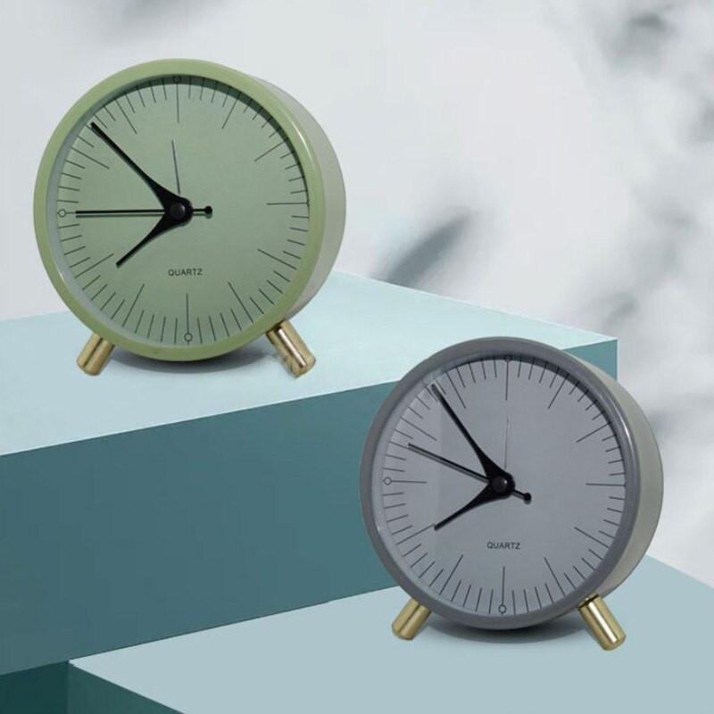 Skandináv ébresztőóra 4,5 hüvelykes Minimalista Néma gyermekórák Nappali Hálószoba Asztali Kerek Diákmutató asztali Asztali óra