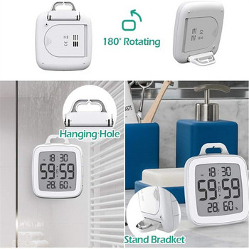 Διακόσμηση σπιτιού Ρολόγια ντους Ψηφιακό ρολόι μπάνιου Χρονόμετρο τοίχου Ρολόι Ρολόι Αδιάβροχο Μεγάλη οθόνη LCD Θερμοκρασία Υγρασία