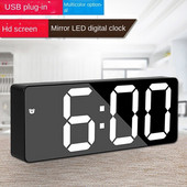 Ceas digital de birou modern pentru cameră, pătrat, cu o singură față, ceas cu alarmă digital cu LED, pentru dormitor