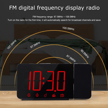 Ξυπνητήρι FanJu LED Μεγάλη ψηφιακή προβολή Τραπέζι τοίχου Λειτουργία αναβολής ραδιόφωνο FM USB Ρολόγια νυκτός Ρολόι Διακόσμηση σπιτιού