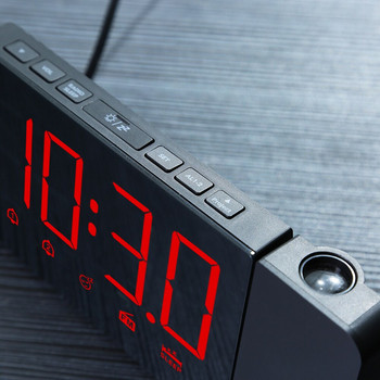 Ξυπνητήρι FanJu LED Μεγάλη ψηφιακή προβολή Τραπέζι τοίχου Λειτουργία αναβολής ραδιόφωνο FM USB Ρολόγια νυκτός Ρολόι Διακόσμηση σπιτιού