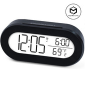 Skaitmeninis žadintuvas, skirtas stalui ar miegamajam Maži žadintuvai vaikams Minkšto foninio apšvietimo snaudimo ir temperatūros akumuliatoriaus operatoriaus laikrodis