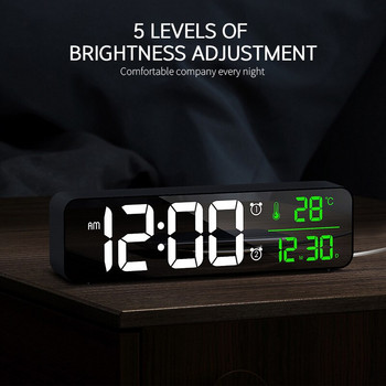 Μουσική LED Ψηφιακό Ξυπνητήρι Θερμοκρασία Εμφάνιση Ημερομηνίας Ρολόγια Επιτραπέζιου Καθρέφτη Τραπεζάκι σπιτιού Δώρο Δώρο