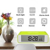 LED digitális óra Elektronikus flip ébresztőóra Csendes óra Világító szundi asztali órák Érintőérzékelős Ébresztőóra Otthoni dekoráció