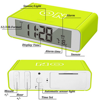 Ψηφιακό ρολόι LED Ηλεκτρονικό αναποδογυρισμένο Ξυπνητήρι Αθόρυβο ρολόι Φωτεινό επιτραπέζιο ρολόι Snooze Αισθητήρας αφής Ρολόι αφύπνισης Διακόσμηση σπιτιού