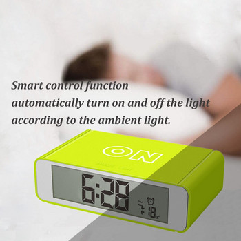 Ψηφιακό ρολόι LED Ηλεκτρονικό αναποδογυρισμένο Ξυπνητήρι Αθόρυβο ρολόι Φωτεινό επιτραπέζιο ρολόι Snooze Αισθητήρας αφής Ρολόι αφύπνισης Διακόσμηση σπιτιού