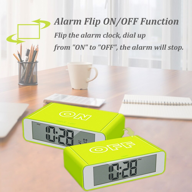 LED digitális óra Elektronikus flip ébresztőóra Csendes óra Világító szundi asztali órák Érintőérzékelős Ébresztőóra Otthoni dekoráció