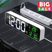 Ceas cu alarmă digital cu LED pentru dormitor Ceas cu alarmă USB cu iluminare din spate Cronometru de birou Afișaj cu temperatură Ceas cu alarmă Ceas cu alarmă pentru birou