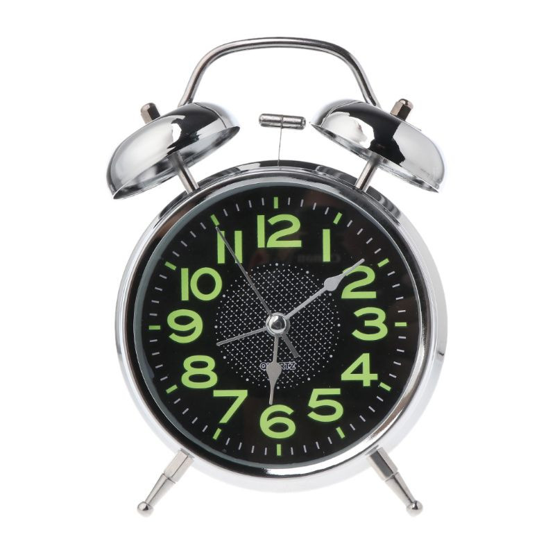 Retro stalinio kompiuterio mechaninis žadintuvas Šviečianti naktinė šviesa Dvigubas skambutis tylus metalinis skaitmeninis miegamojo namų dekoravimas