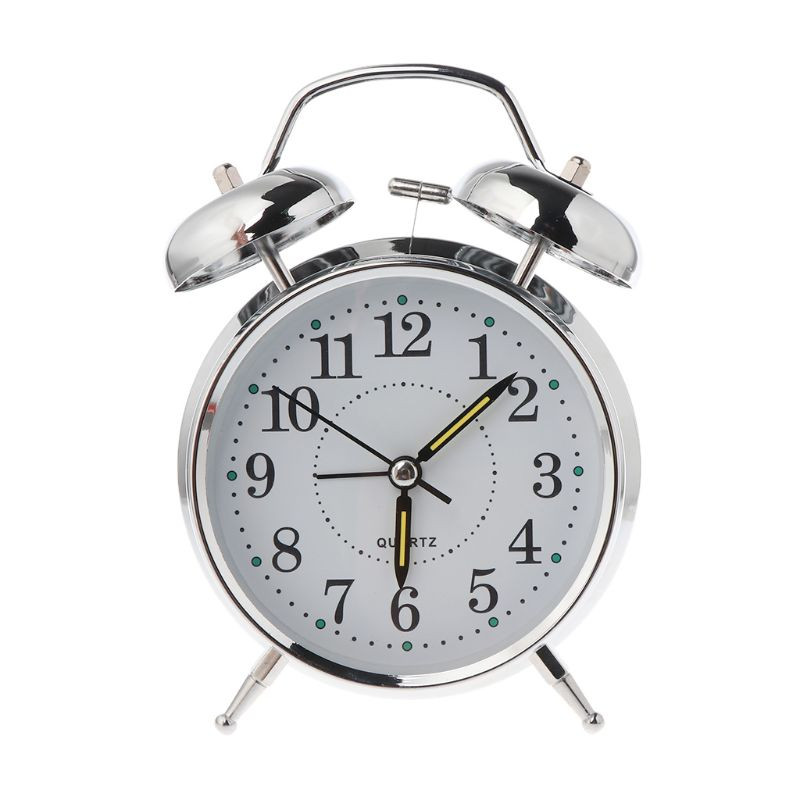 Retro stalinio kompiuterio mechaninis žadintuvas Šviečianti naktinė šviesa Dvigubas skambutis tylus metalinis skaitmeninis miegamojo namų dekoravimas