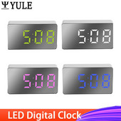 LED veidrodinis stalo laikrodis Skaitmeninis žadintuvas snaudimo ekrano laikas Nakties šviesa Stalinis USB laikrodis Skaitmeninis namų dekoro dovanos Vaikų laikrodis