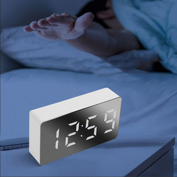 Επιτραπέζιο ρολόι καθρέφτη LED Ψηφιακό Ξυπνητήρι Αναβολή Εμφάνιση Ώρας Νυχτερινό Φως Επιτραπέζιο Ρολόι USB Ψηφιακό ρολόι διακόσμησης σπιτιού Δώρα Παιδικό ρολόι