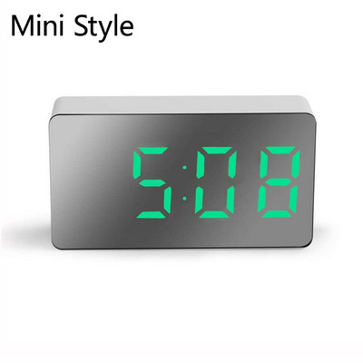 LED veidrodinis stalo laikrodis Skaitmeninis žadintuvas snaudimo ekrano laikas Nakties šviesa Stalinis USB laikrodis Skaitmeninis namų dekoro dovanos Vaikų laikrodis