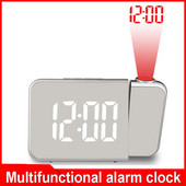 Ceas deşteptător cu proiecţie digitală cu LED Ceas cu oglindă de masă Ceas cu alarmă electronică cu proiector timp de proiecţie Dormitor pentru casă