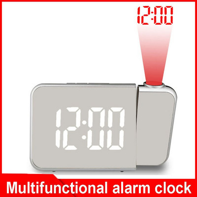 Ceas deşteptător cu proiecţie digitală cu LED Ceas cu oglindă de masă Ceas cu alarmă electronică cu proiector timp de proiecţie Dormitor pentru casă